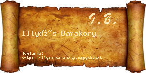 Illyés Barakony névjegykártya